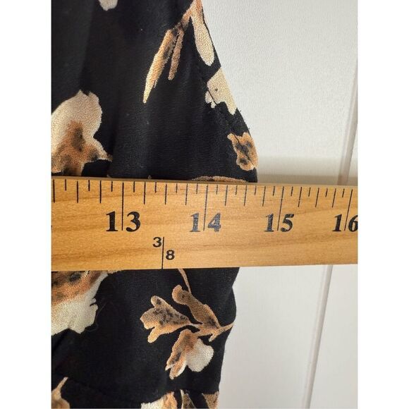 Saltwater Luxe Sustainable Eco Tank Tie Neck Dress in‎ Black Brown Floral - Picture 10 of 12